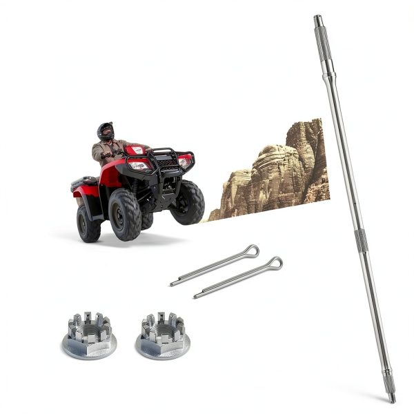 zozoye Chrome Rear Axle Wheel Shaft for Honda Rubicon-4