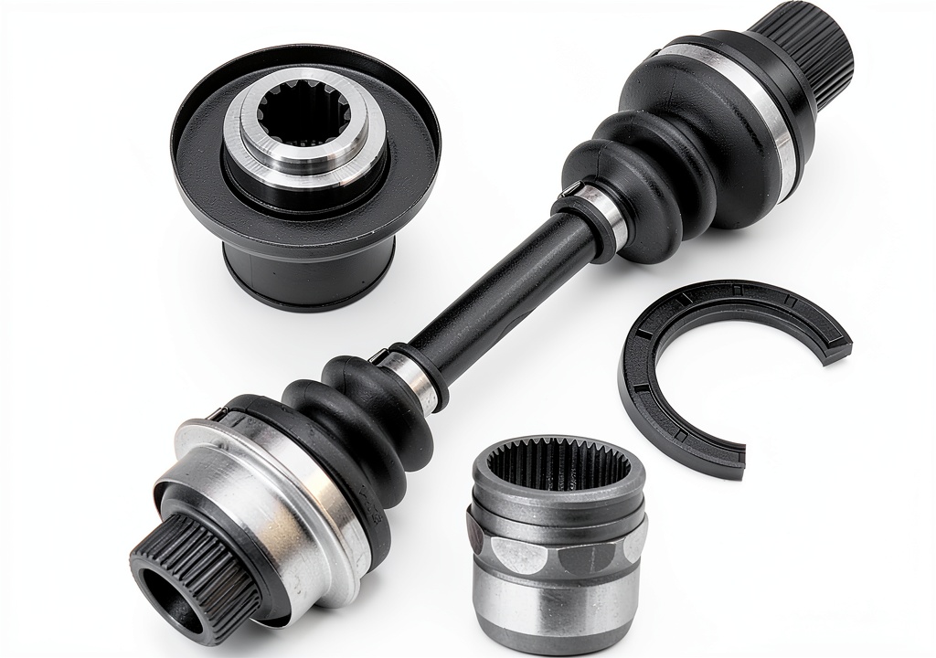 Caltric front drive shaft installed on a Yamaha Grizzly 660 in a forest trail