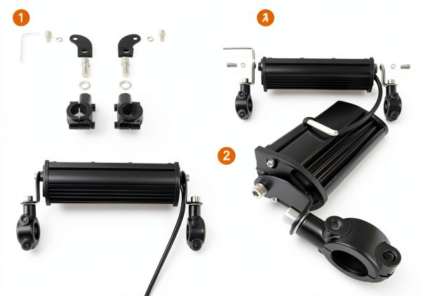Motorcycle LED Light Bar Cylemoto Black Bar Kit-4