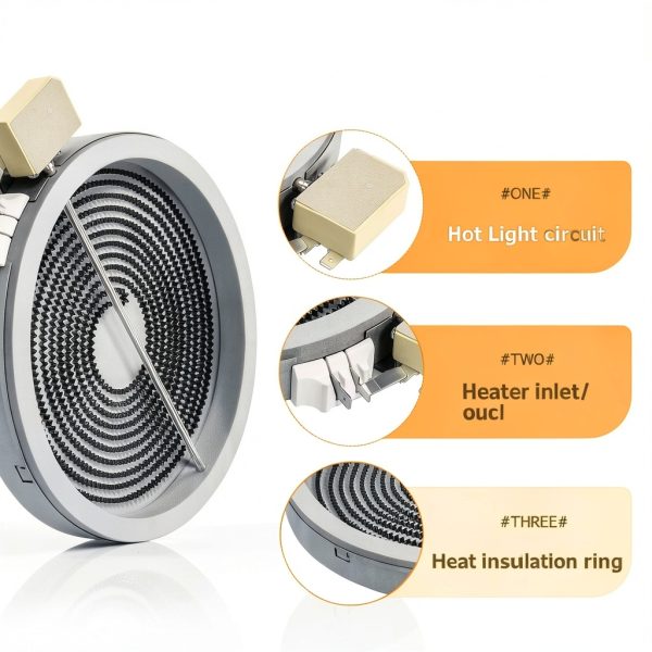 WB30T10132 Funmit Radiant Oven Element 8in Grey Metal Heating Part-4